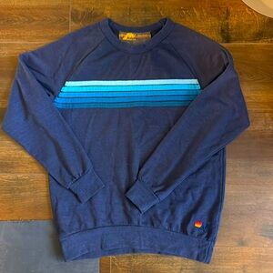 Aviator Nation 5 stripe crew sweatshirt - unisex Blue - size medium